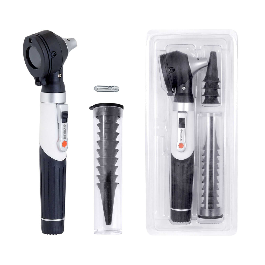 Fiber Optic Mini Otoscope Set - Black