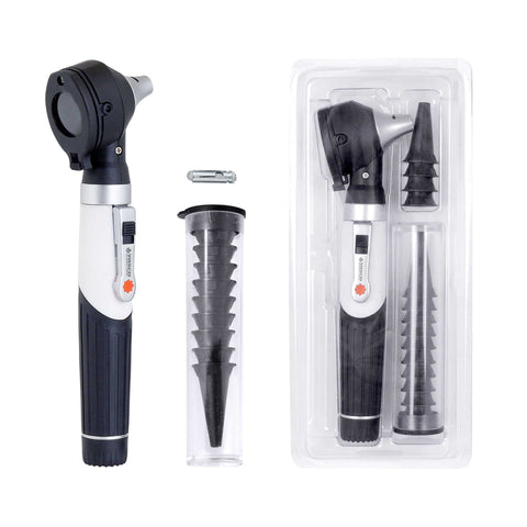 Fiber Optic Mini Otoscope Set - Black