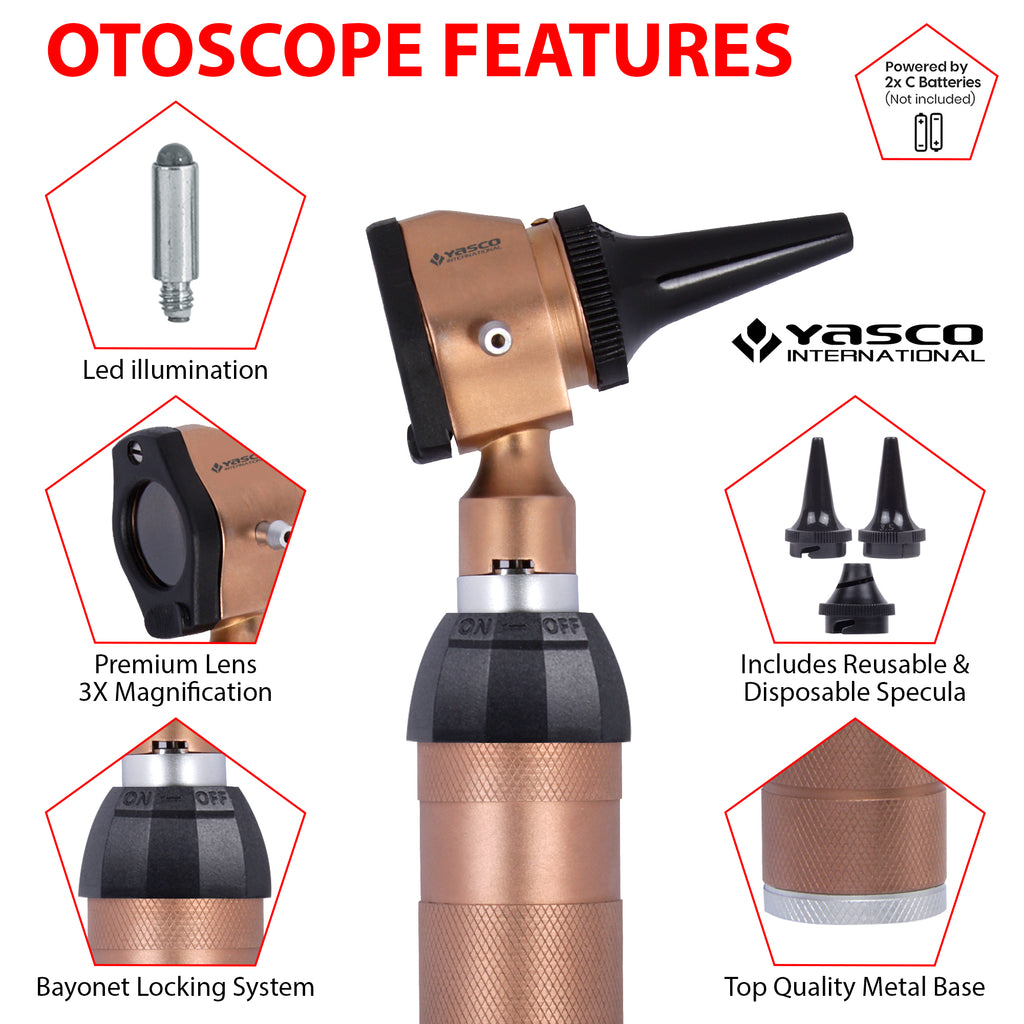 Brass Otoscope Set - Bronze Finish