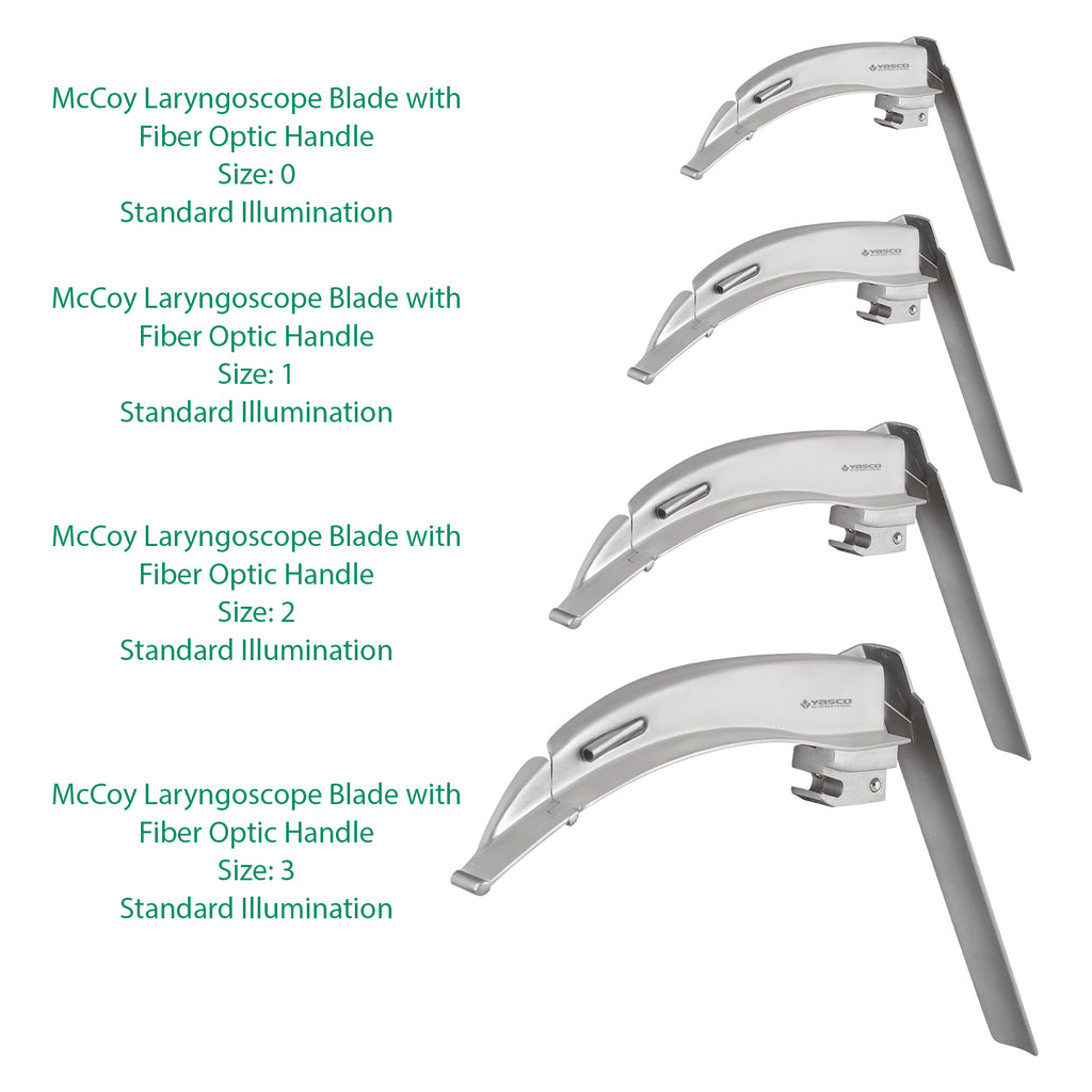 Fiber Optic (F.O) Laryngoscope Set, Flexible Tip , McCoy Blade