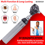 Fiber Optic Brass Otoscope Set - Black Finish Head