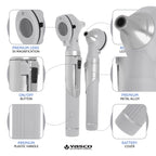 Fiber Optic Mini Otoscope Set - Gray