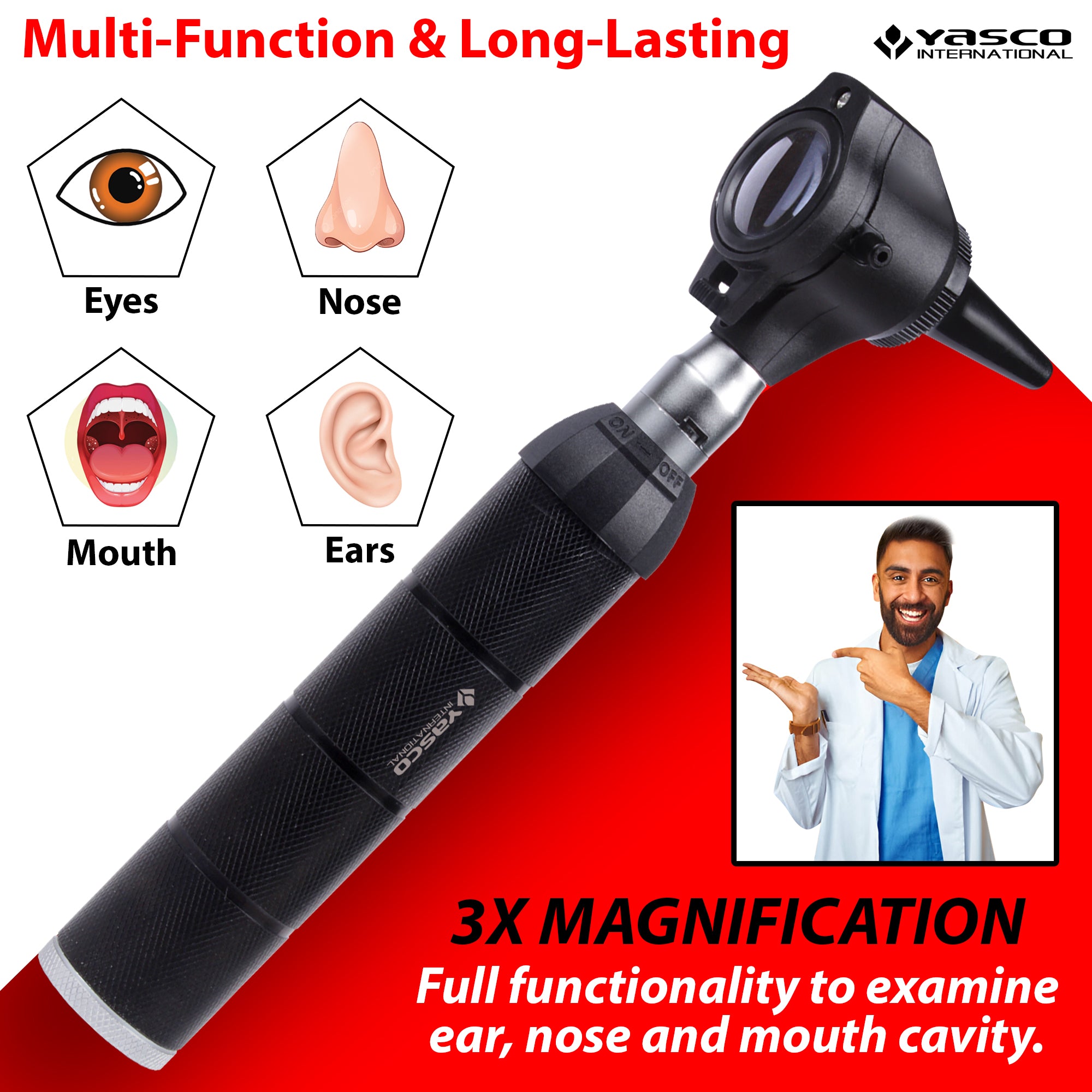 Brass Otoscope Set - All Black