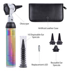 Brass Otoscope Set - Rainbow Finish Handle with Standard Finish Head