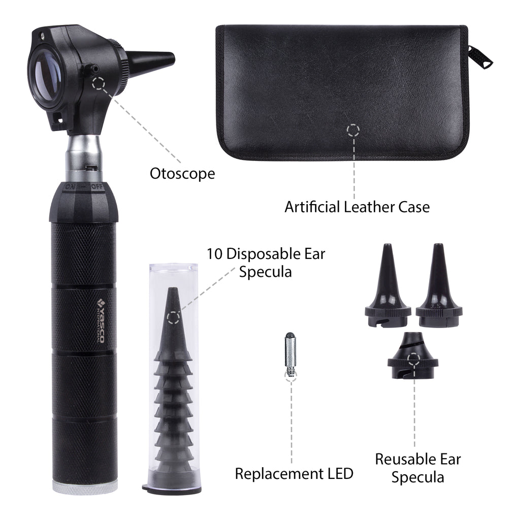 Brass Otoscope Set - All Black