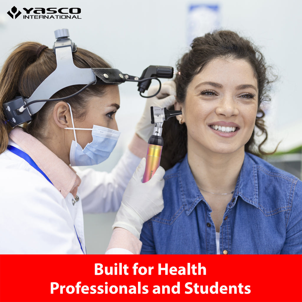 Brass Otoscope Set - Rainbow Finish Handle with Standard Finish Head