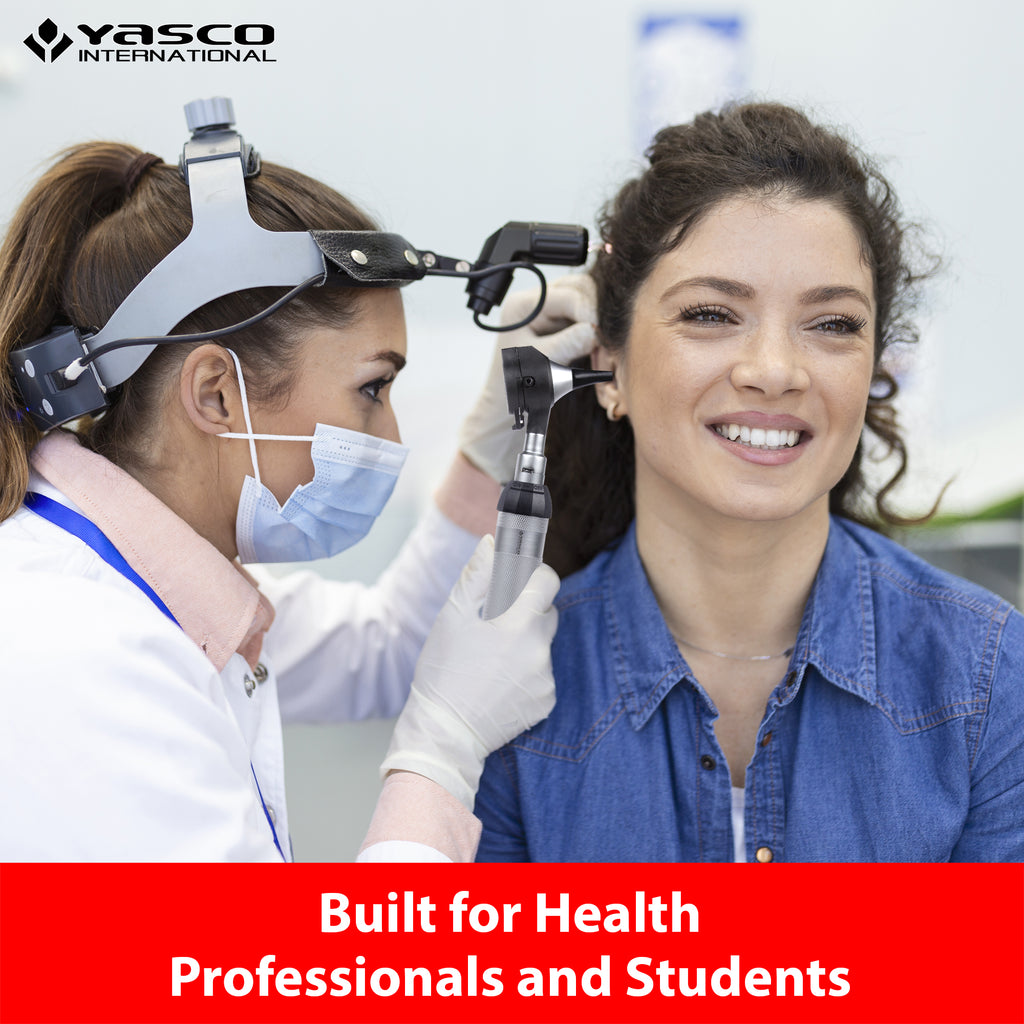 Fiber Optic Brass Otoscope Set - Black Finish Head