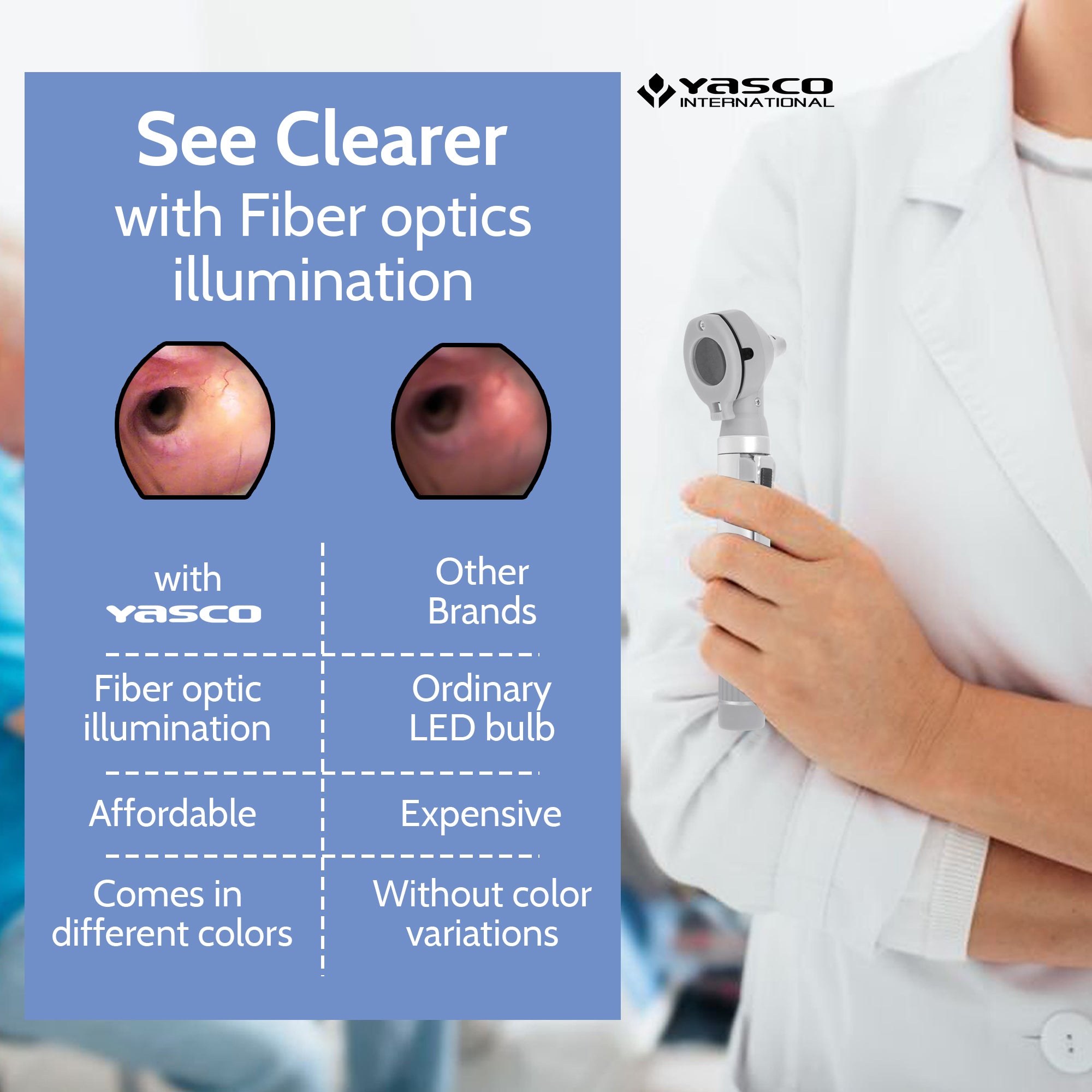 Fiber Optic Mini Otoscope Set - Gray