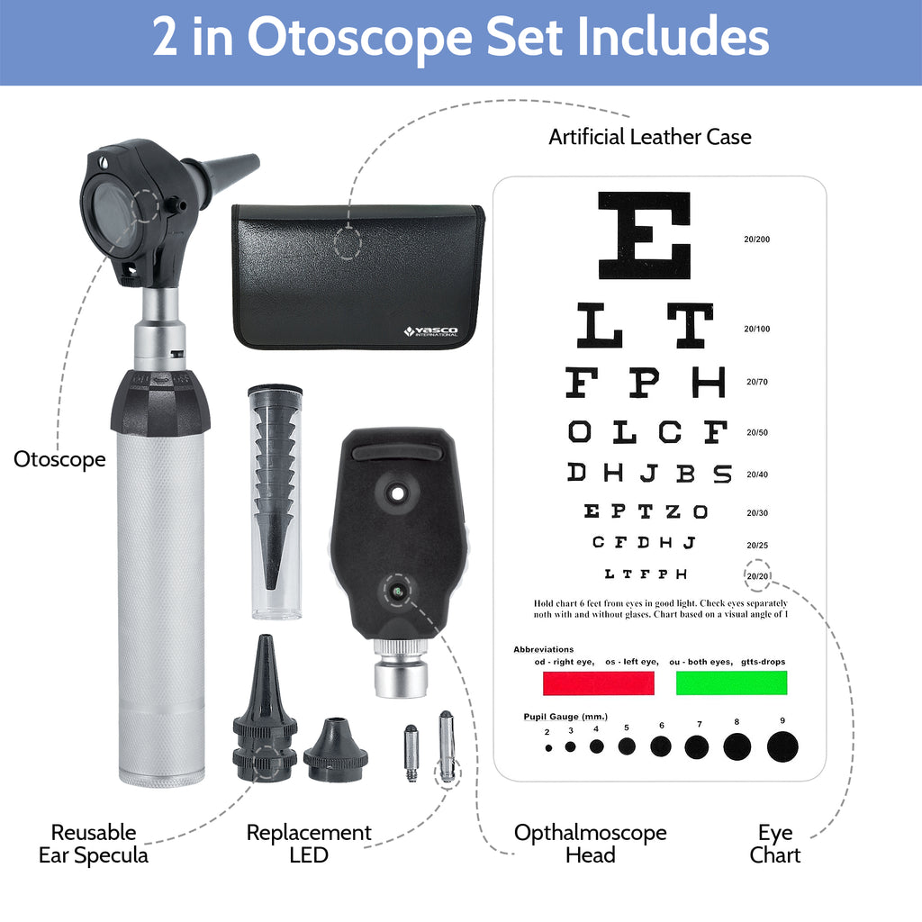 Ophthalmoscope & Otoscope Set - Black Head