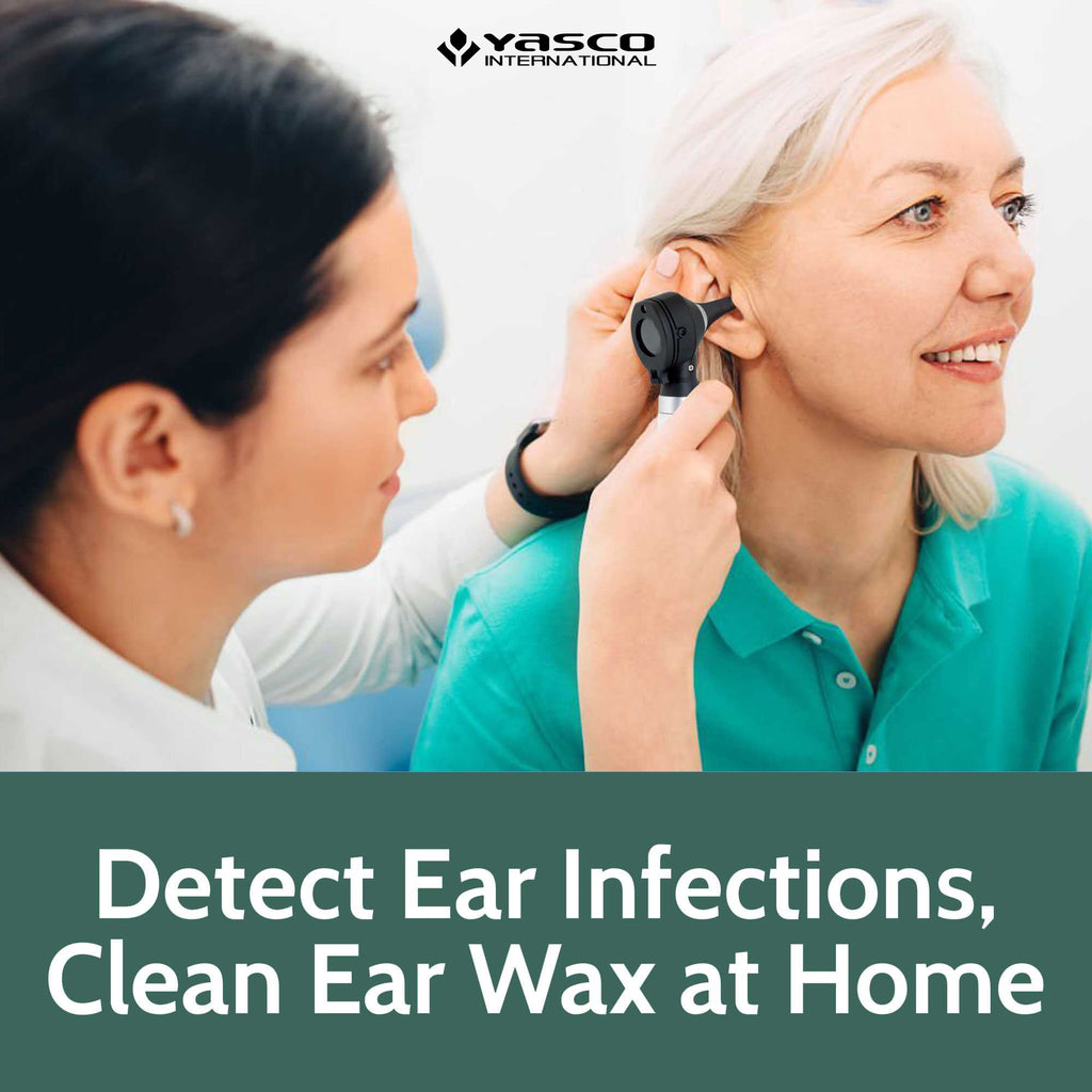 Fiber Optic Mini Otoscope Set - Black