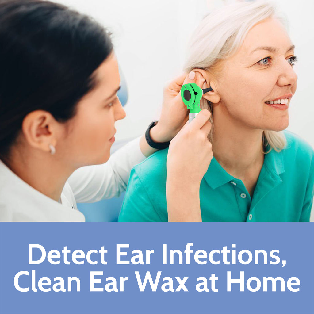 Fiber Optic Mini Otoscope Set - Green