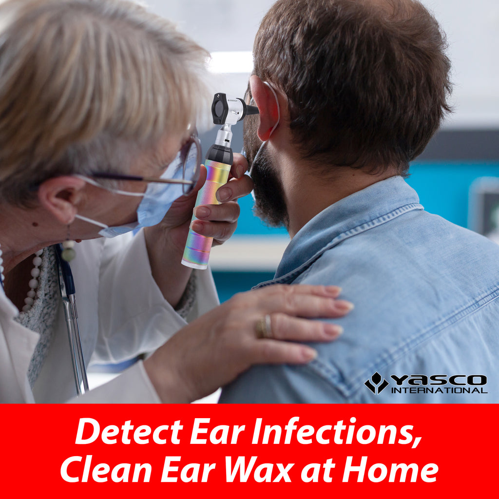 Brass Otoscope Set - Rainbow Finish Handle with Standard Finish Head