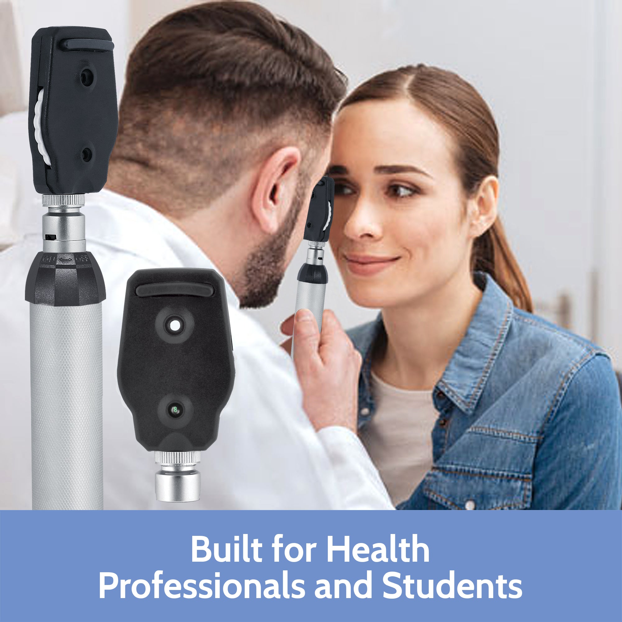 Ophthalmoscope & Otoscope Set - Black Head