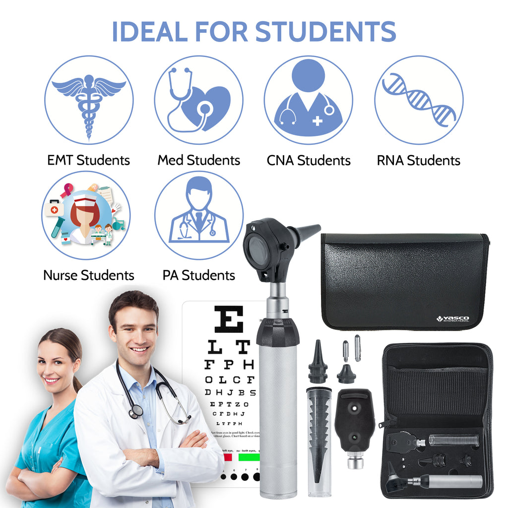 Ophthalmoscope & Otoscope Set - Black Head