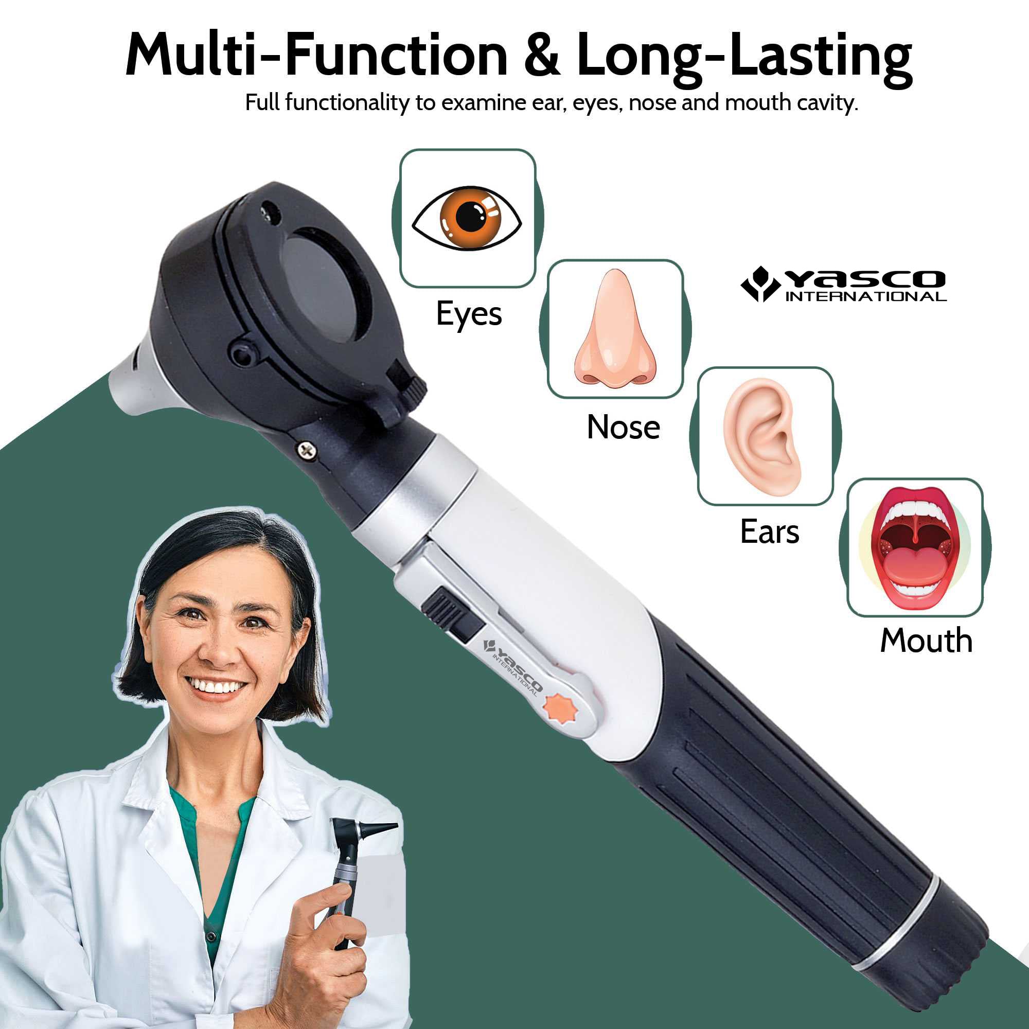 Fiber Optic Mini Otoscope Set - Black