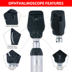 Fiber Optic EENT Ophthalmoscope & Otoscope Diagnostic Set (Single Aperture)