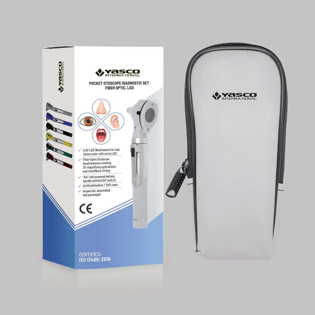 Fiber Optic Mini Otoscope Set - Gray