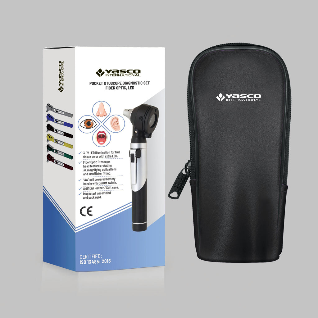 Fiber Optic Mini Otoscope Set - Black