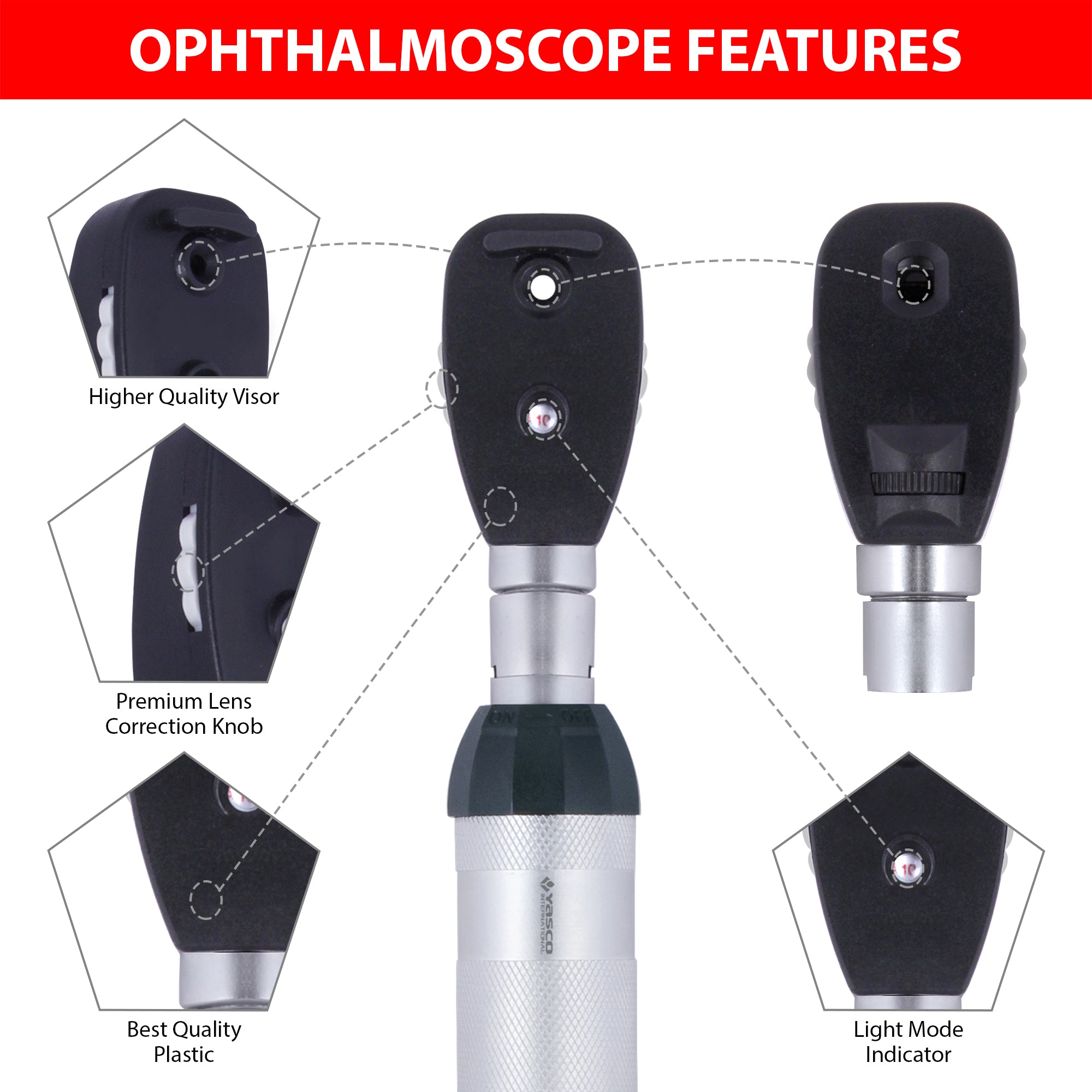 Five Aperture EENT Ophthalmoscope & Otoscope Diagnostic Set