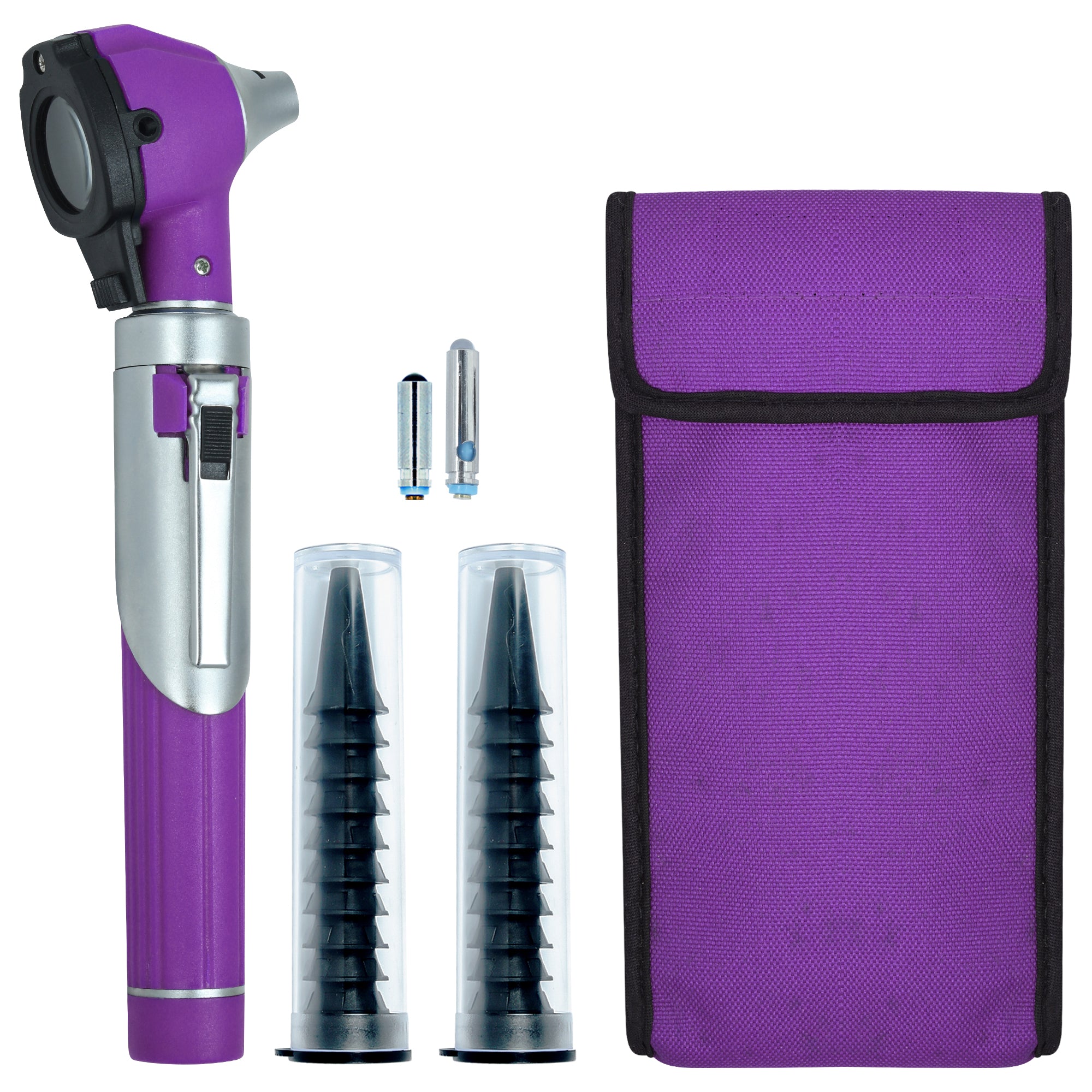 Fiber Optic Mini Otoscope Set - Purple