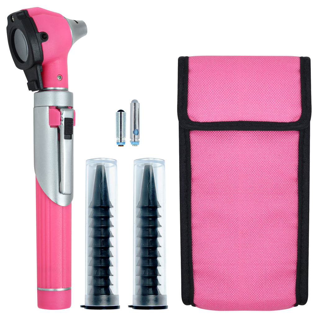 Fiber Optic Mini Otoscope Set - Pear Pink