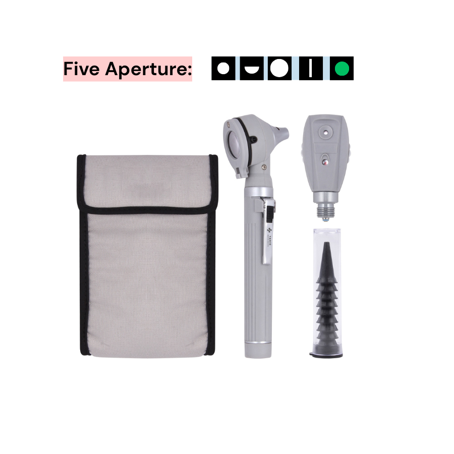 Fiber Optic Mini EENT Diagnostic Set | Gray Otoscope & Ophthalmoscope Main image