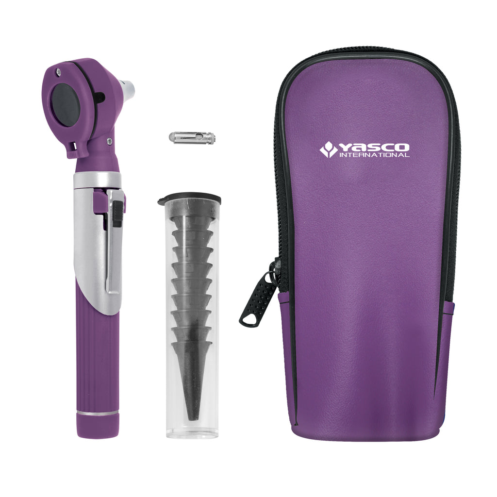 Fiber Optic Mini Otoscope Set - Brass Ring - Multi colors
