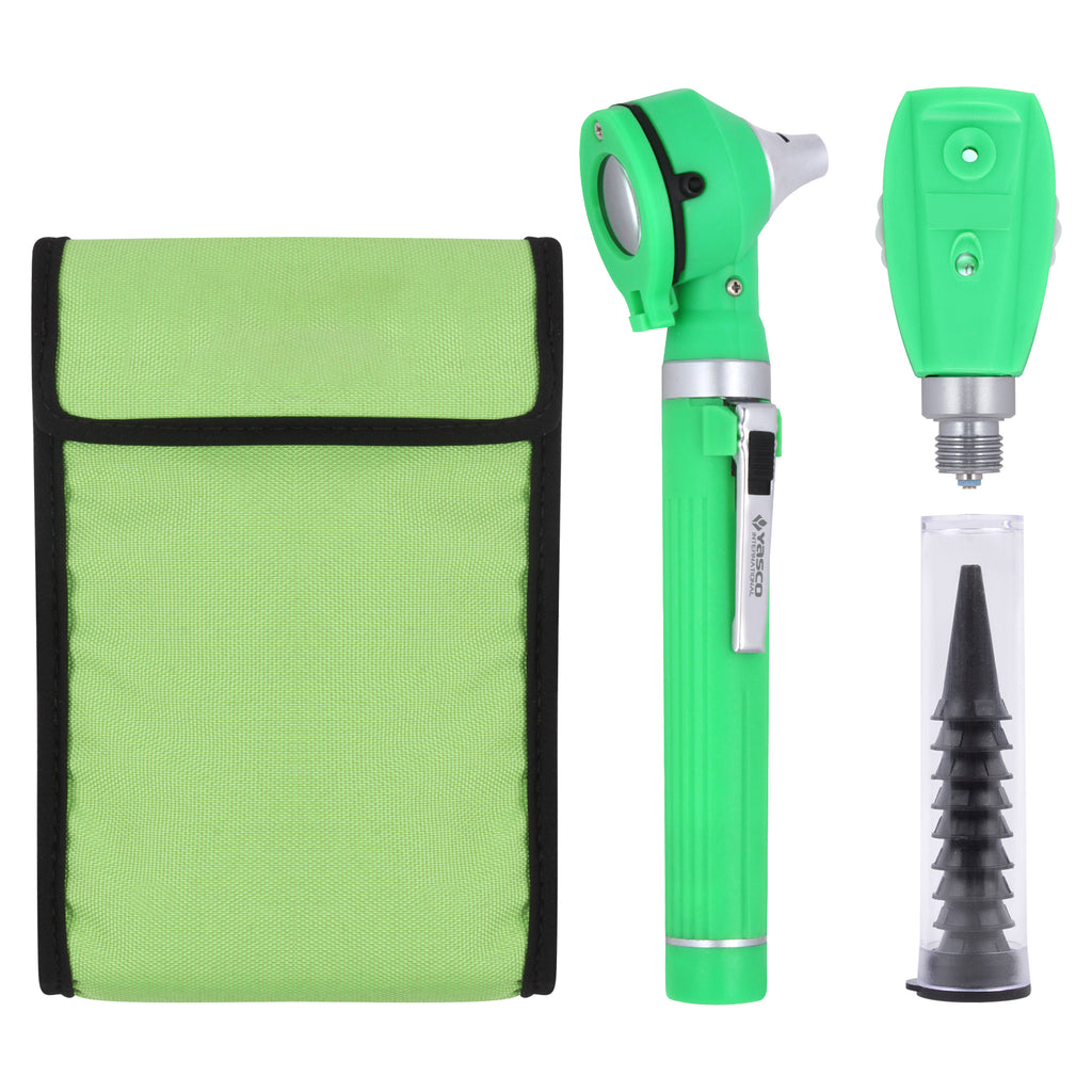 Fiber Optic Mini Ophthalmoscope & Otoscope Set -  Green
