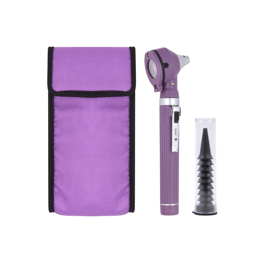 Fiber Optic Pocket Otoscope Set | Purple