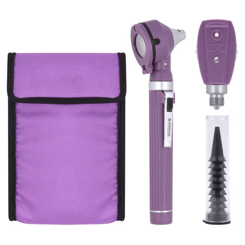 Fiber Optic Mini Ophthalmoscope & Otoscope Set - Purple