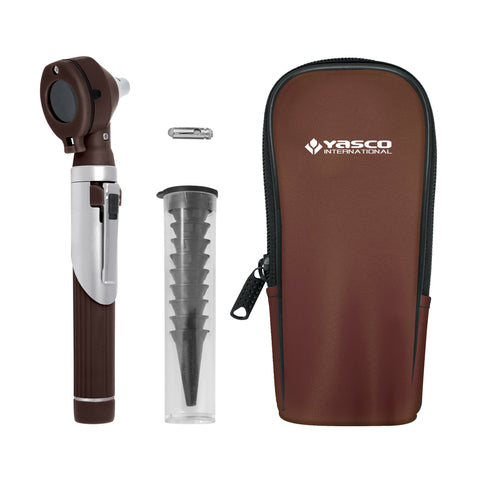 Fiber Optic Mini Otoscope Set - Chocolate Brown