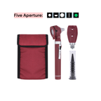 Fiber Optic Mini EENT Set | Burgundy Otoscope & Ophthalmoscope