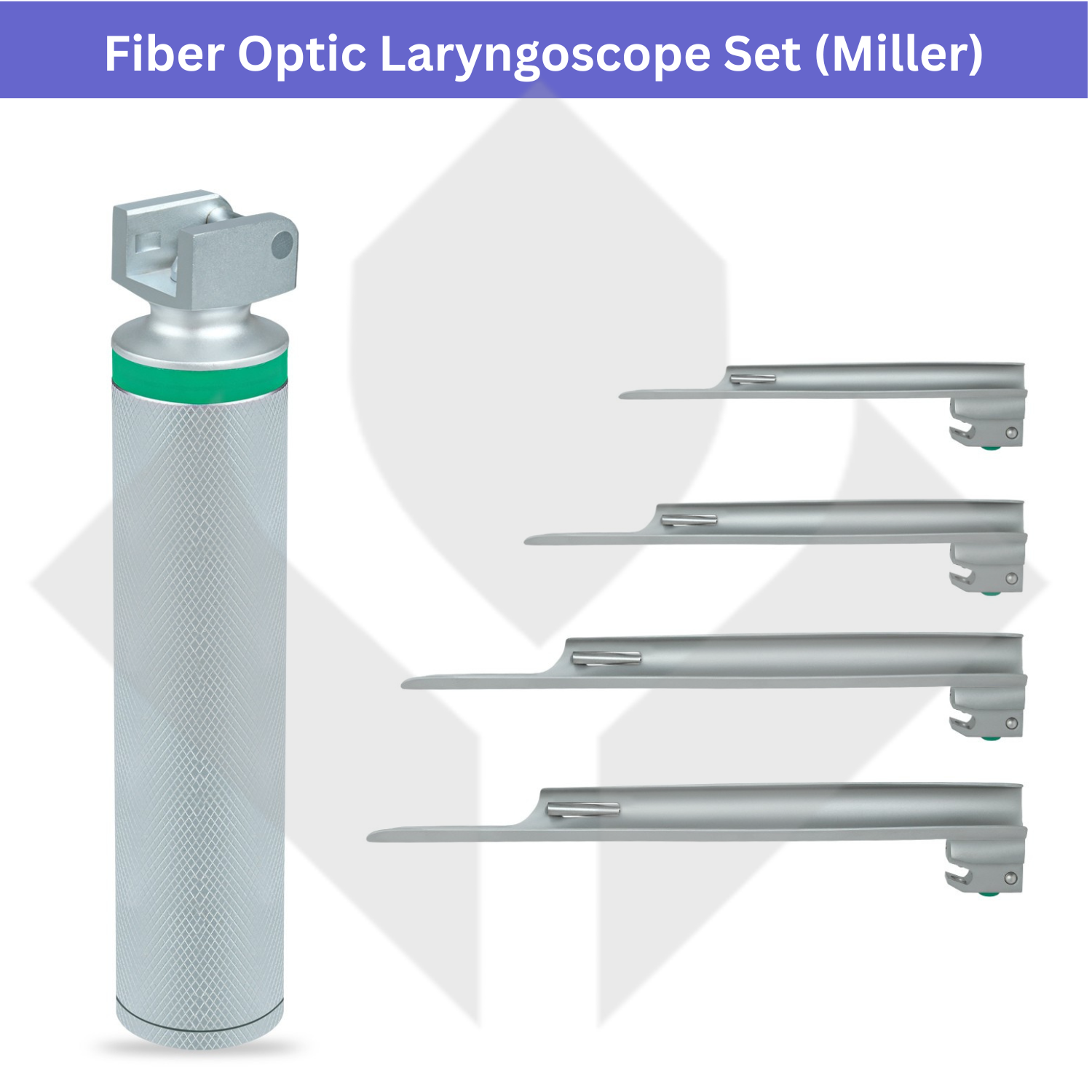 Fiber Optic (F.O) Laryngoscope Set, Miller Straight Blades Main image
