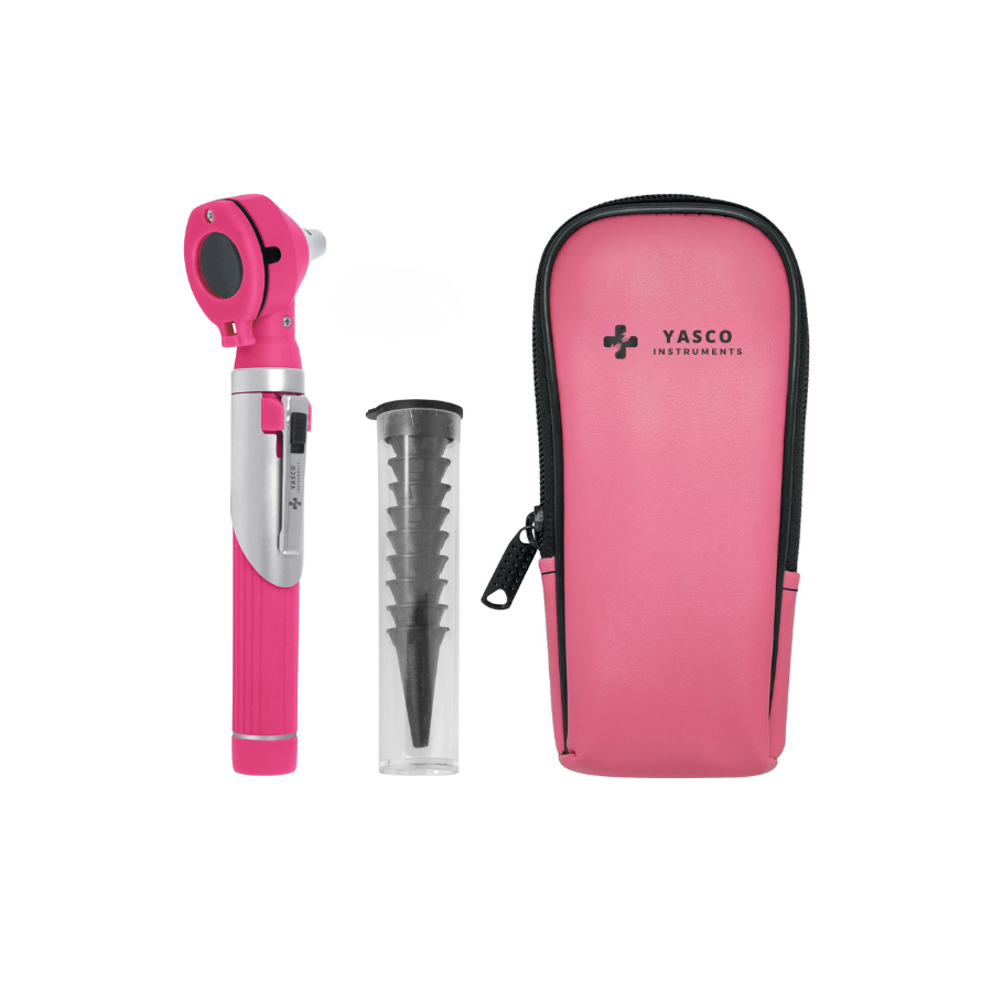 Fiber Optic Pocket Otoscope Set | Rose Pink