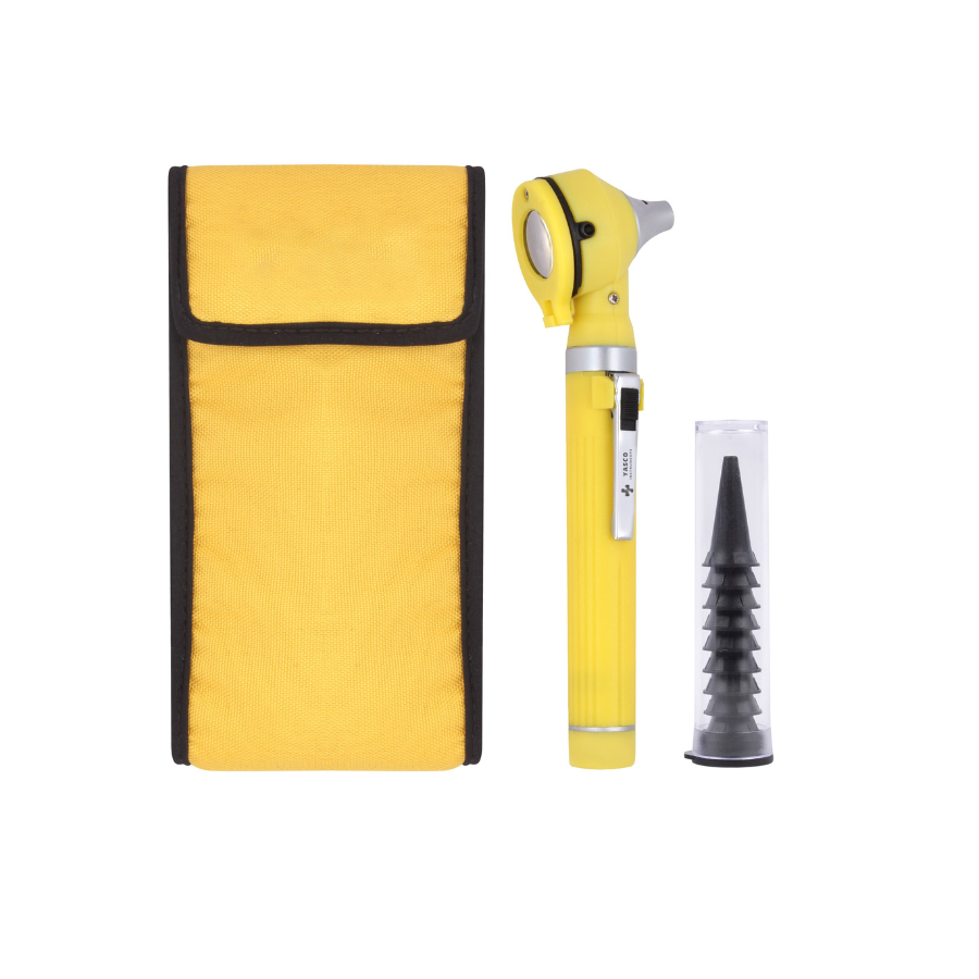 Fiber Optic Pocket Otoscope Set | Yellow
