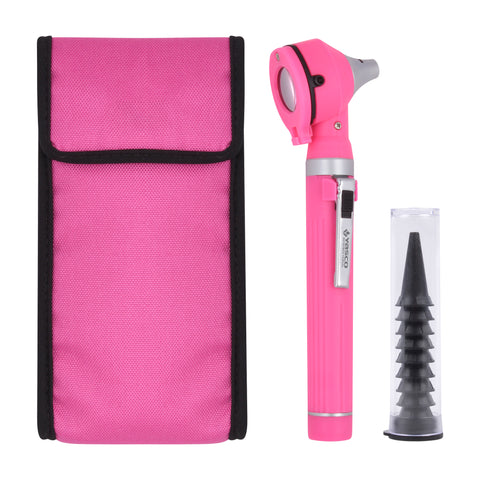 Fiber Optic Mini Otoscope Set - Rose Pink