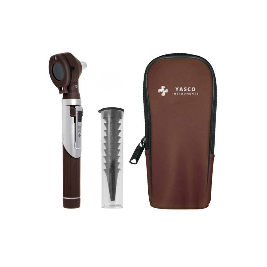 Fiber Optic Pocket Otoscope Set | Chocolate Brown Main image