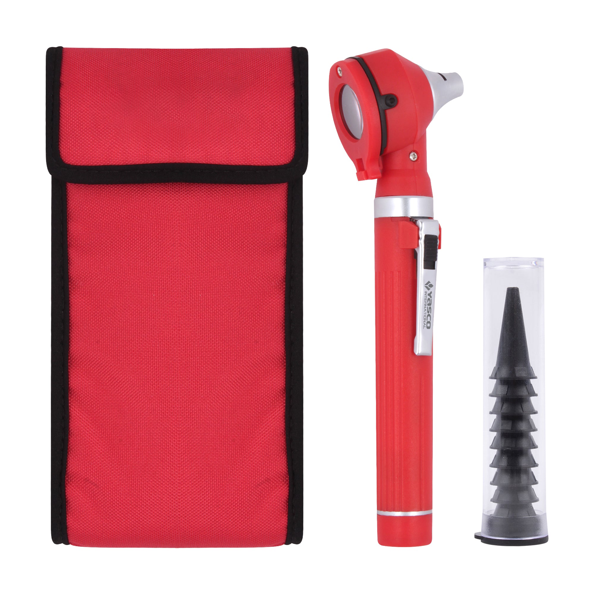 Fiber Optic Mini Otoscope Set - Red