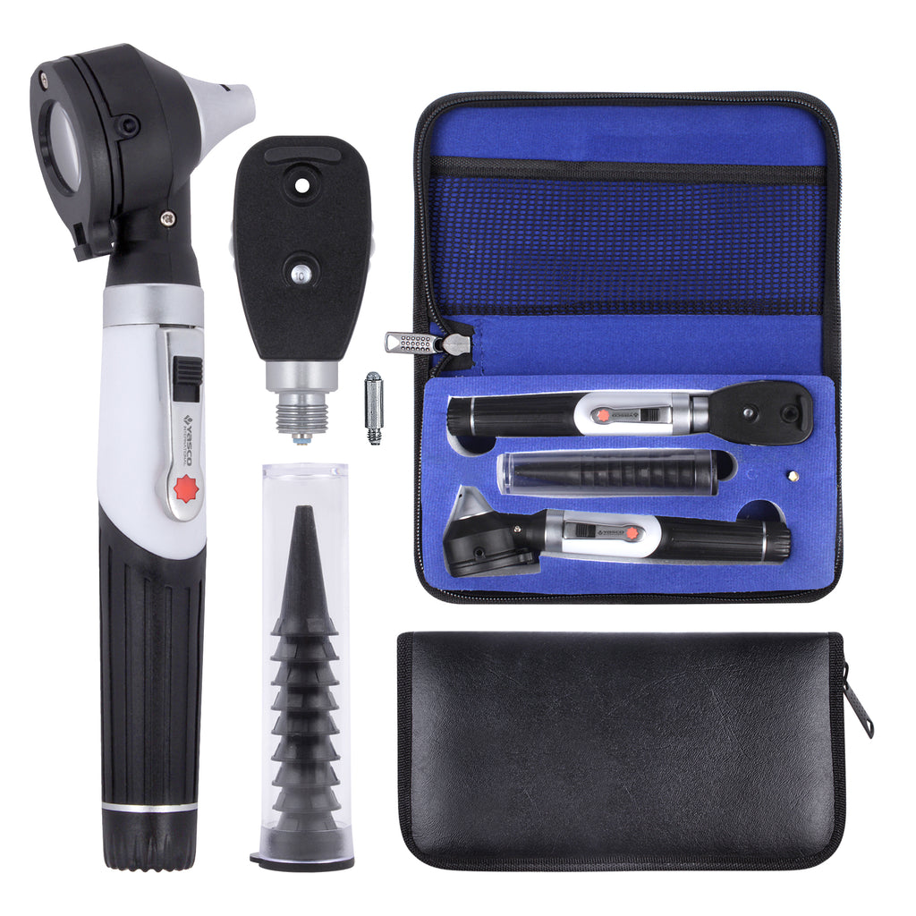 Fiber Optic Mini Ophthalmoscope & Otoscope Set - Five Aperture