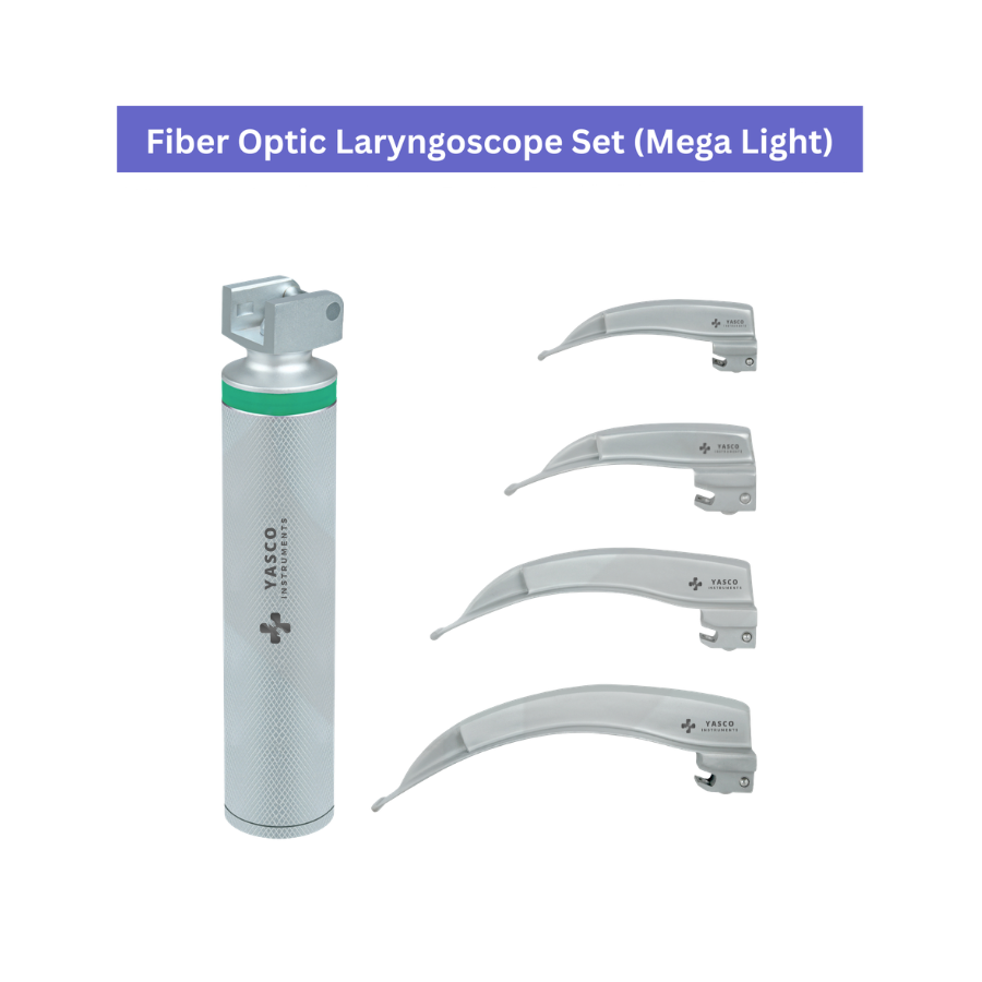 Fiber Optic Macintosh Laryngoscope Set | 3.5V LED Intubation Kit