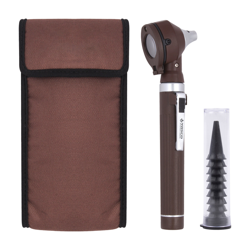 Fiber Optic Mini Otoscope Set - Chocolate Brown