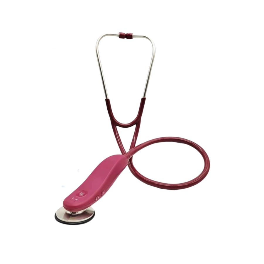 Digital Medical Bluetooth Electronic Stethoscope - Wine Red