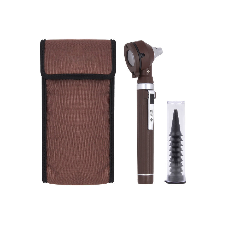Fiber Optic Pocket Otoscope Set | Chocolate Brown