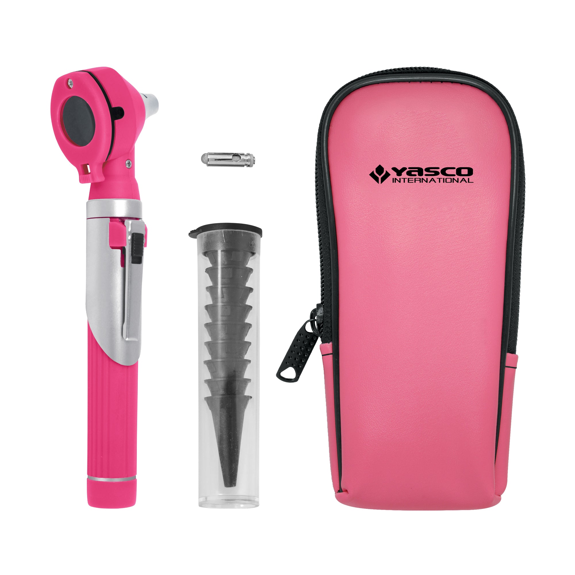 Fiber Optic Mini Otoscope Set - Rose Pink