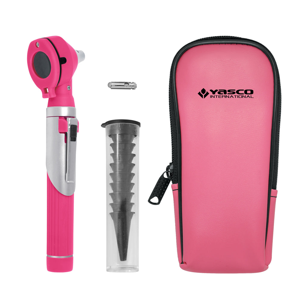 Fiber Optic Mini Otoscope Set - Rose Pink