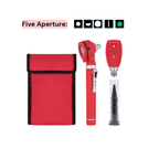 Fiber Optic Mini EENT Diagnostic Set | Red Otoscope & Ophthalmoscope
