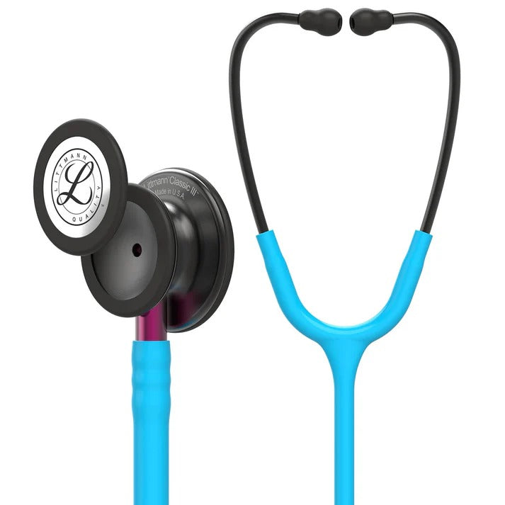 Littmann Classic III Monitoring Stethoscope - Turquoise Tube & Smoke Finish - 5872