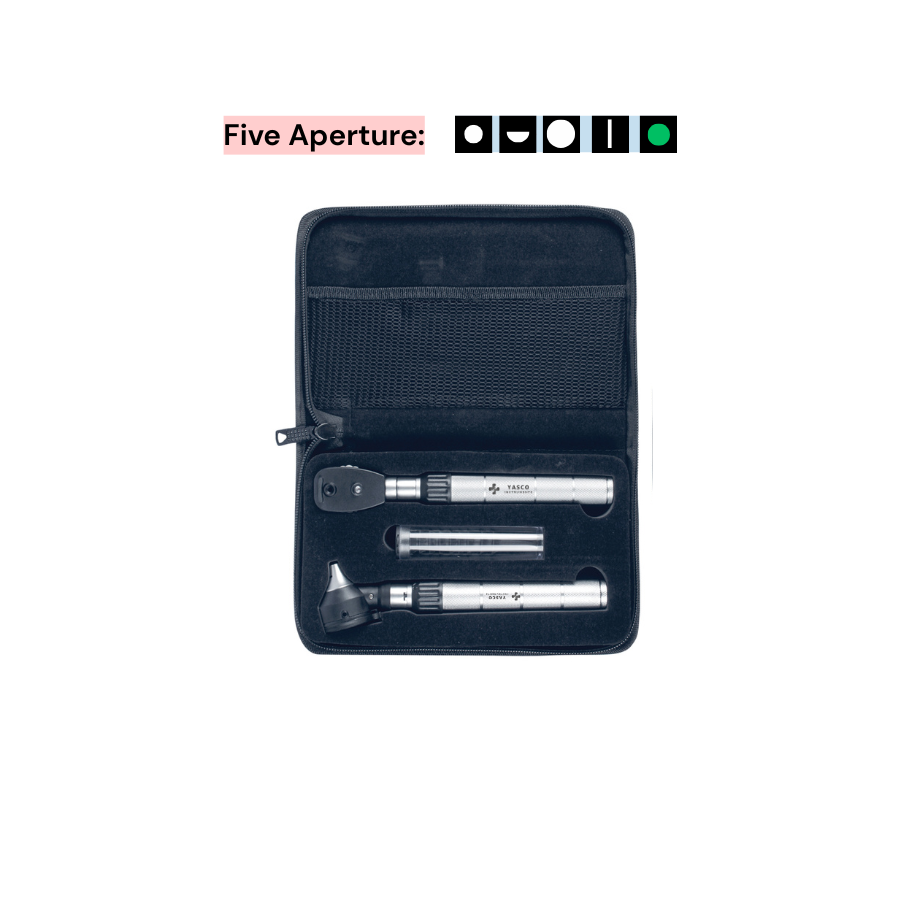 5 Aperture Brass EENT Diagnostic Set | Otoscope & Ophthalmoscope Main image