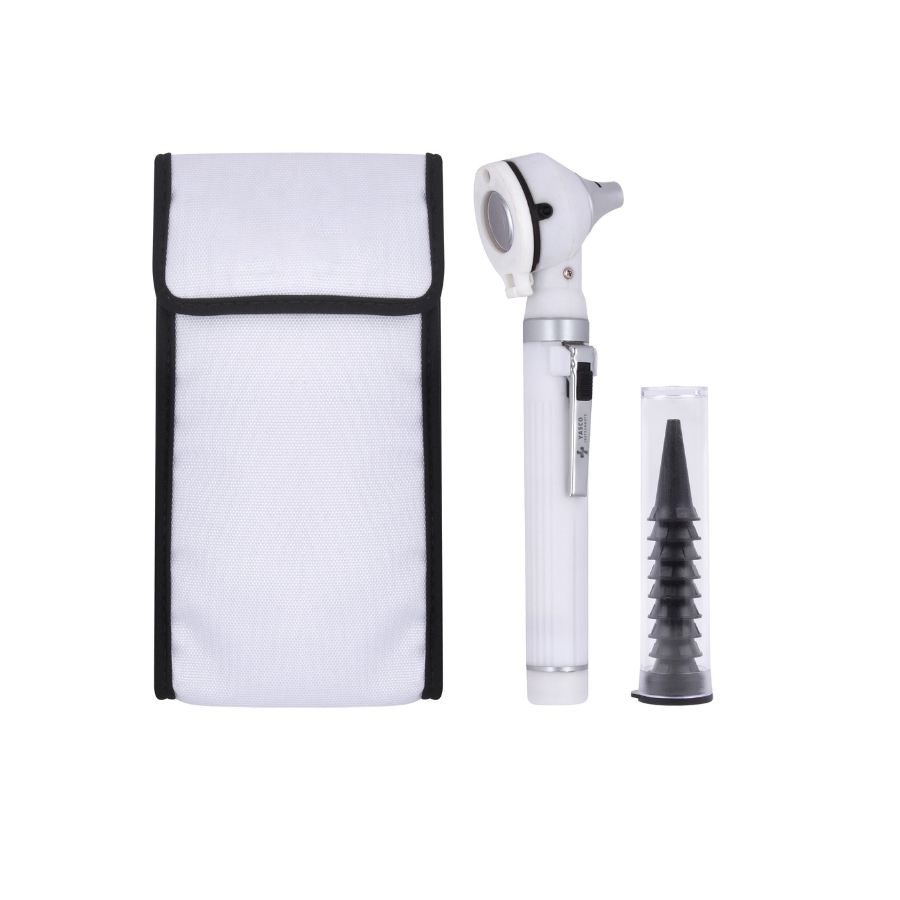 Fiber Optic Pocket Otoscope Set | White