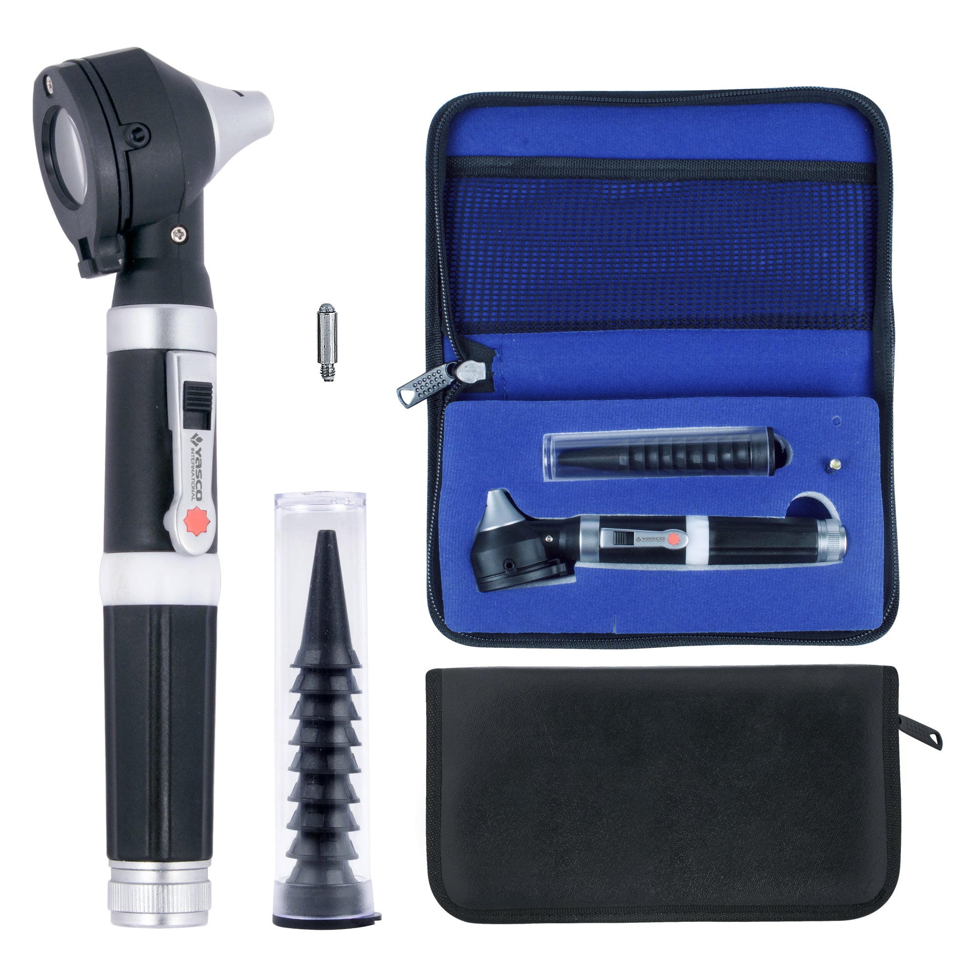 Fiber Optic Mini Otoscope Set - Black